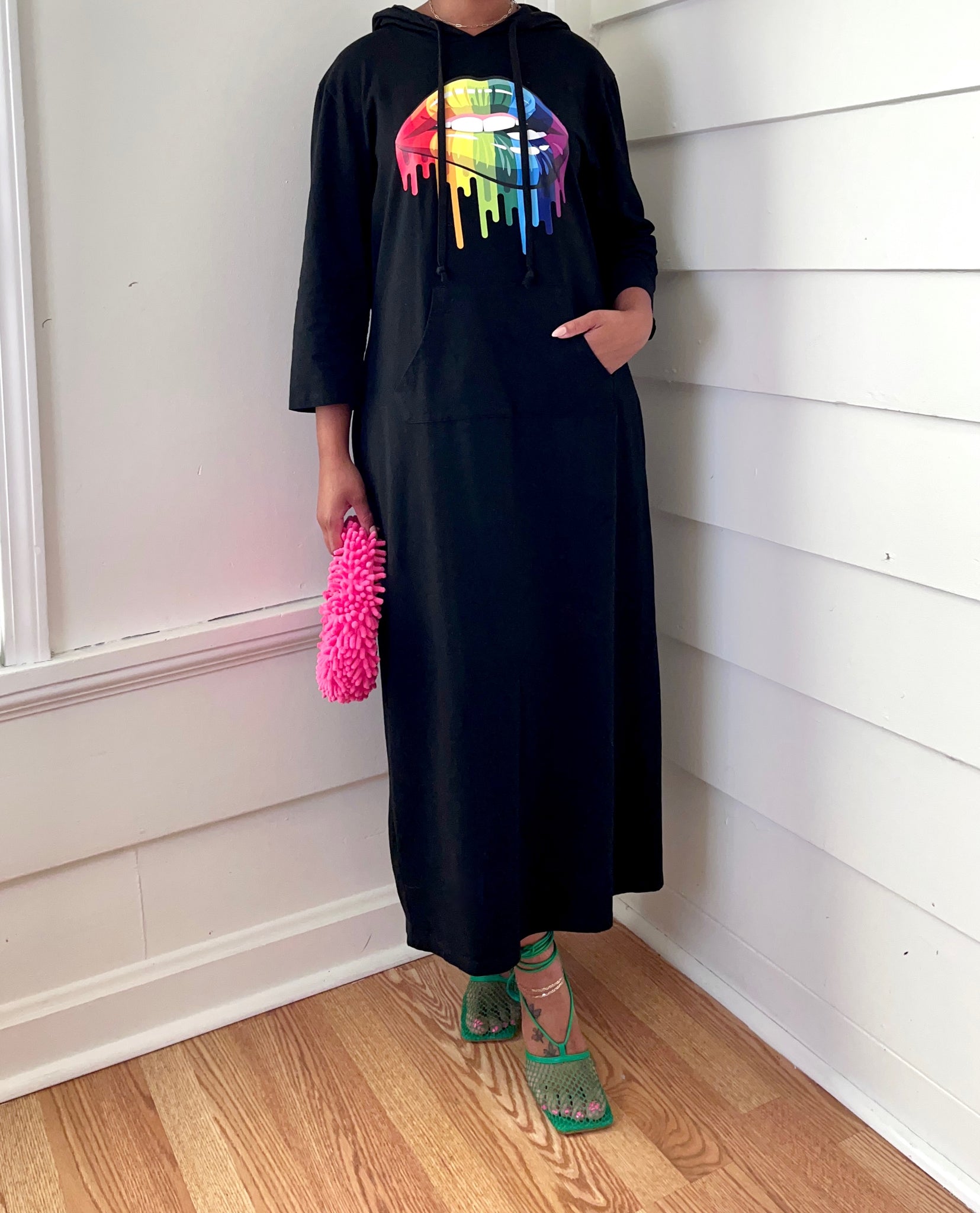 Oversized Graphic Pullover Dress (Sz XL)