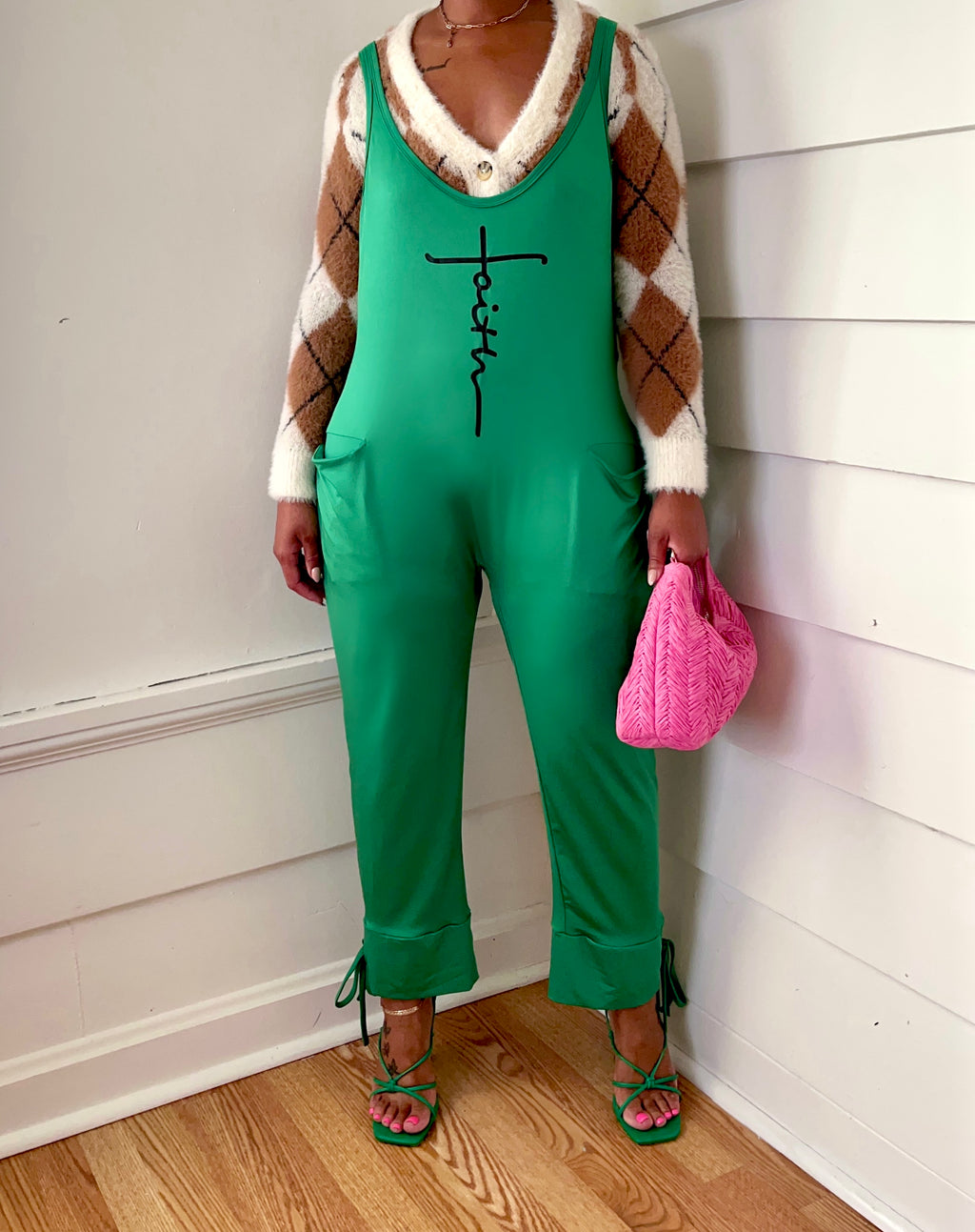 Faith Emerald Jumpsuit (Sz L)