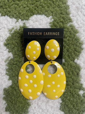 Polkadot Earrings-Pink/Blue/Yellow (Size OS)