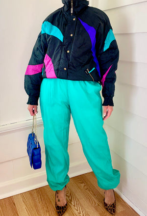VTG Colorblock Ski Jacket (Size Medium)