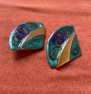 VTG Gold Marble Earrings